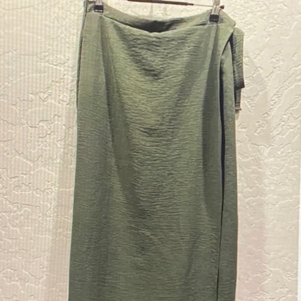 White Birch Sage Green Maxi Skirt